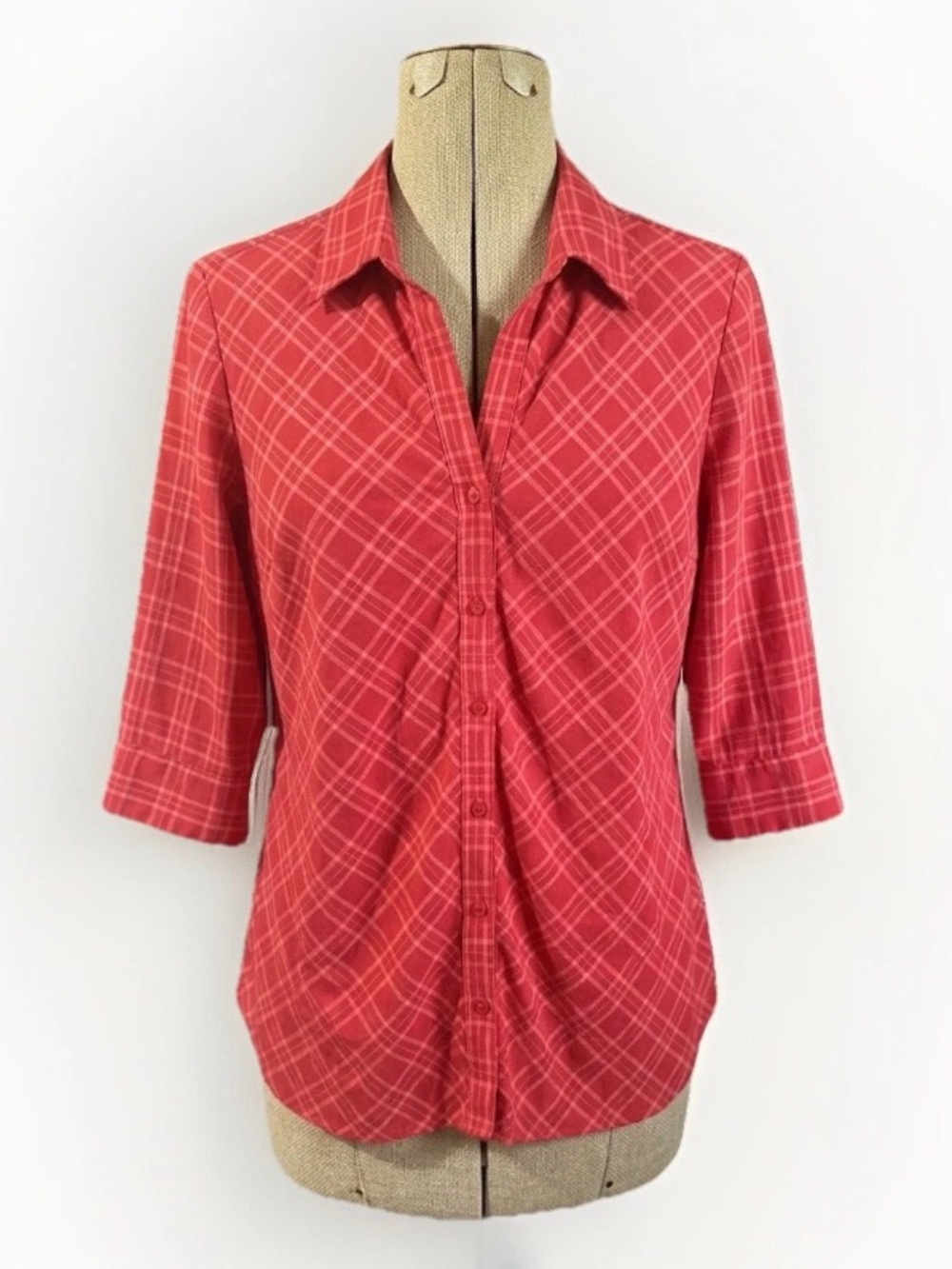 Club Z Collection Red Plaid Shirt | Size 1X | Versatile Everyday Button-Up